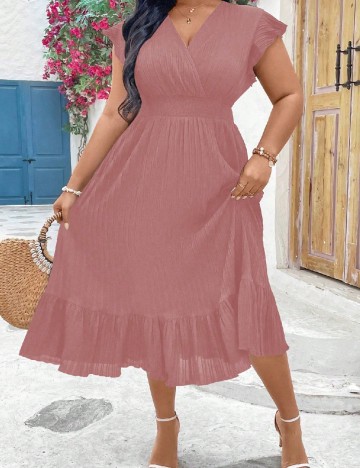 
						Rochie medie SHEIN CURVE, roz pudra