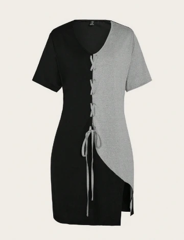 Rochie scurta SHEIN CURVE, gri/negru