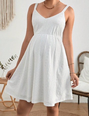 Rochie scurta SHEIN Maternity, alb