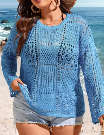 Bluza SHEIN CURVE, albastru