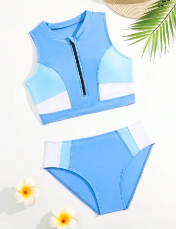 
						Costum de baie Shein Kids, albastru