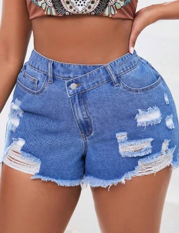 Pantaloni scurti SHEIN CURVE, albastru