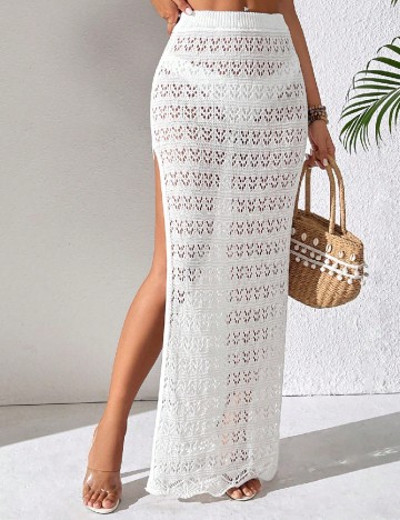 
						Fusta de plaja SHEIN, alb