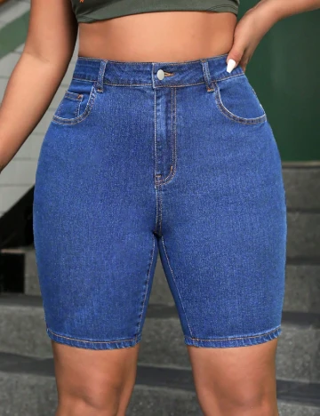 Pantaloni scurti SHEIN CURVE, albastru