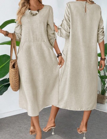 
						Rochie medie SHEIN, bej