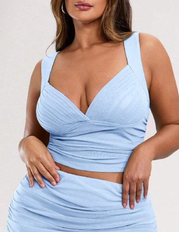 Top SHEIN CURVE, bleu