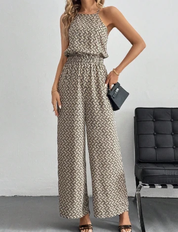 Salopeta SHEIN, crem/negru