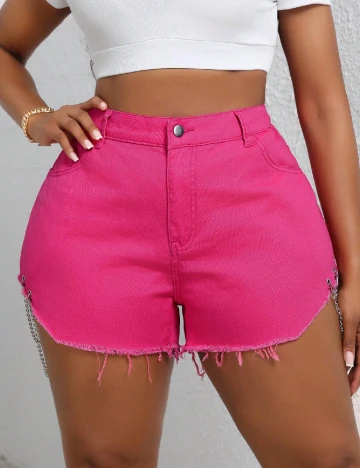 Pantaloni scurti SHEIN CURVE, roz