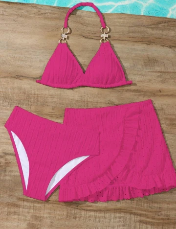 Costum de baie Shein Kids, roz