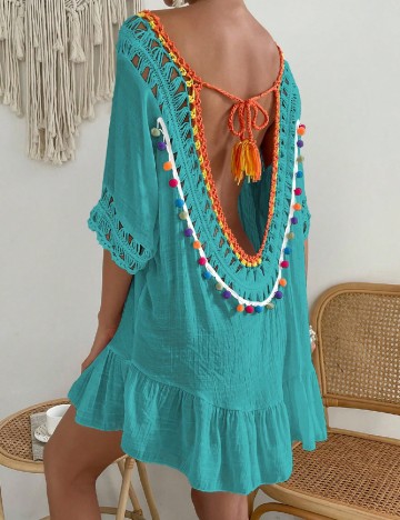 Rochie de plaja SHEIN, turcoaz