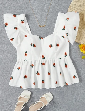 Top SHEIN CURVE, alb