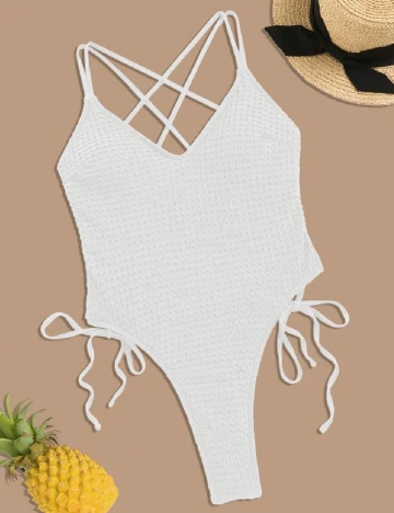 Costum de baie SHEIN, alb