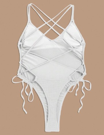 Costum de baie SHEIN, alb