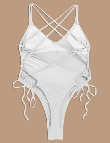 Costum de baie SHEIN, alb