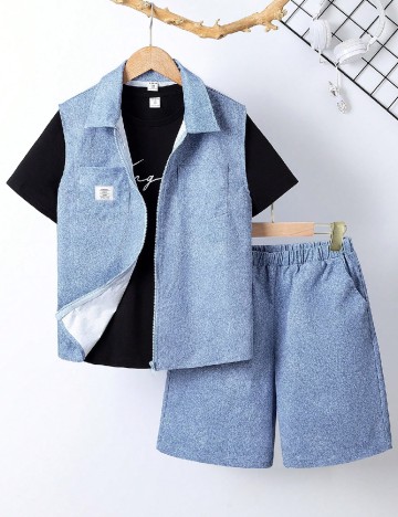 
						Compleu Shein Kids, albastru/negru