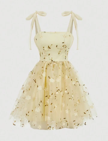 Rochie scurta SHEIN, galben deschis