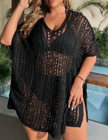 Rochie de plaja SHEIN CURVE, negru