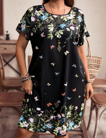 Rochie scurta Emery Rose Curve, negru