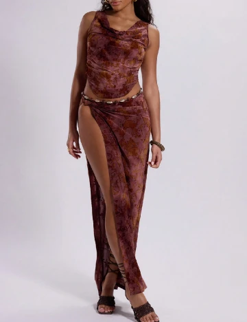 Top Musera, roz pudra inchis/maro