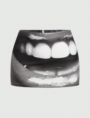 
						Fusta pantalon SHEIN, gri/alb