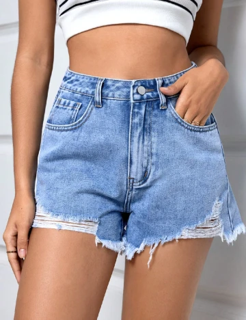 Pantaloni scurti SHEIN, albastru