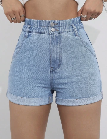 Pantaloni scurti SHEIN, albastru