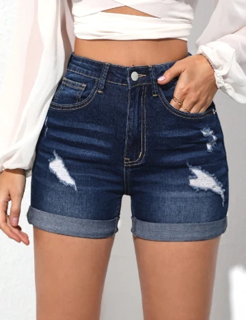 Pantaloni scurti SHEIN, albastru