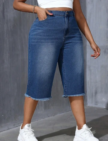 Pantaloni scurti SHEIN CURVE, albastru