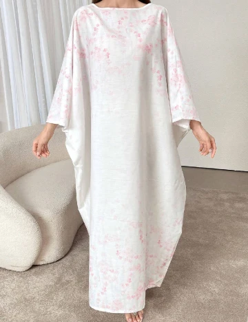 Rochie lunga SHEIN, alb/roz