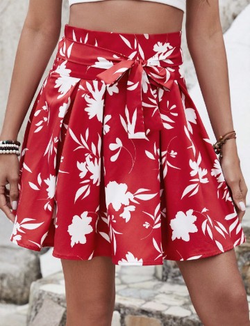 
						Fusta SHEIN, rosu/alb