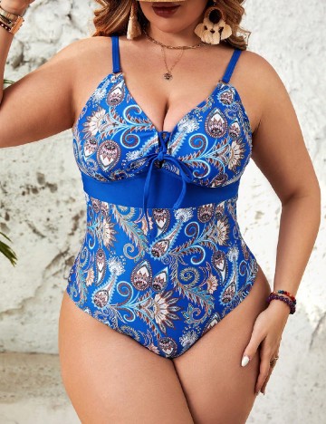 
						Costum de baie SHEIN CURVE, albastru