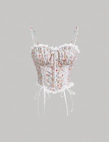 Top SHEIN, floral print