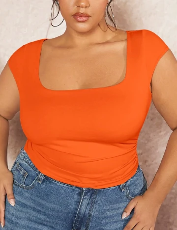 Top SHEIN CURVE, portocaliu