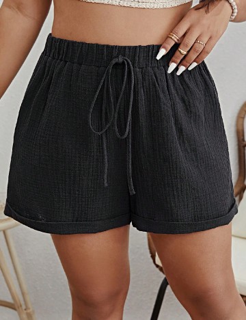 
						Pantaloni scurti SHEIN CURVE, negru