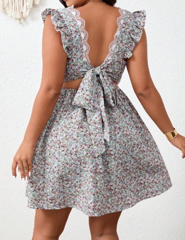 Rochie scurta SHEIN CURVE, floral print