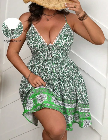 Rochie scurta SHEIN CURVE, verde