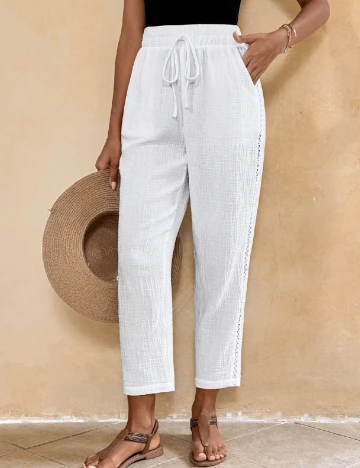 Pantaloni SHEIN, alb