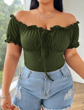 Top SHEIN CURVE, verde