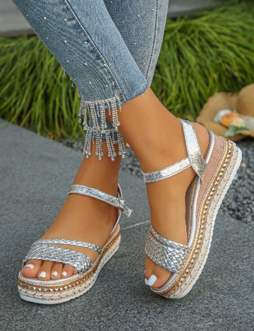 Sandale SHEIN, argintiu