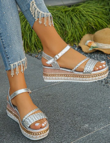 Sandale SHEIN, argintiu