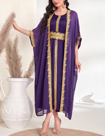 
						Rochie lunga SHEIN, mov/auriu