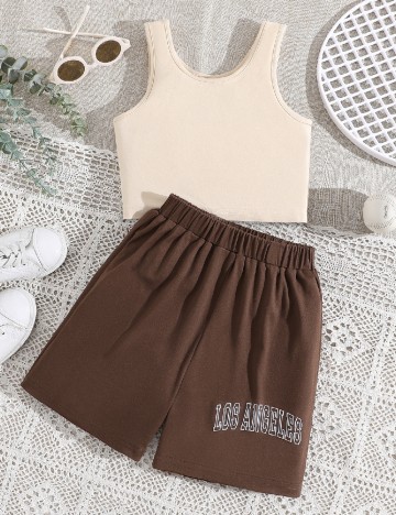 
						Compleu Shein Kids, crem/maro