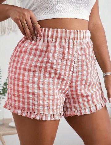 
						Pantaloni scurti SHEIN CURVE, roz