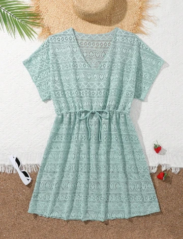 Rochie de plaja Shein Kids, verde