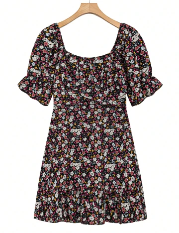 Rochie scurta SHEIN CURVE, floral print