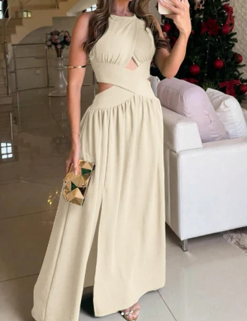 Rochie lunga SHEIN, crem