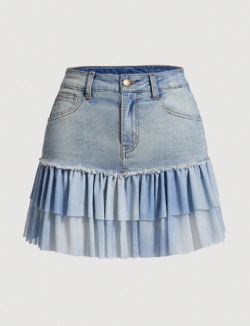 
						Fusta SHEIN, albastru