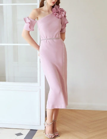 Rochie medie MOTF, roz