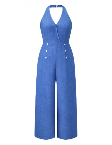 Salopeta SHEIN CURVE, albastru