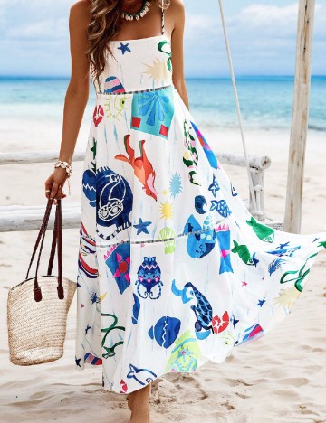 
						Rochie lunga SHEIN, alb